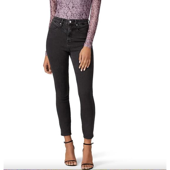 NWT Good American Good Curve Denim Skinny Leg High Waist Yoke Black 063 Jean - Picture 4 of 9